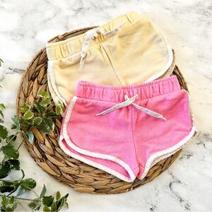 Baby Gap Toddler Girls Neon Pink & Soft Yellow Track Short Bundle, sz 2T